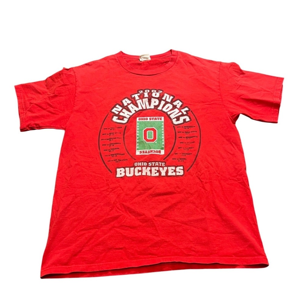 Vintage Y2K Ohio State Buckeyes 2002 National Champions Football Shirt Lee Sport